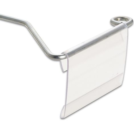 cf 50 pz portaprezzo targhetta in pvc per gancio da esposizione negozio mm 50x65 (1/2)