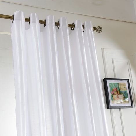 Rideau occultant blanc style coréen pour porte fenêtre salle de bain salon décoration (1/4)