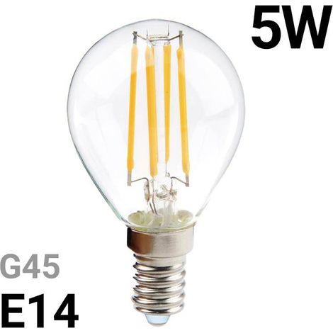 Bombilla LED Filamento Esférica E14 G45 - 5W - Blanco Cálido (1/5)