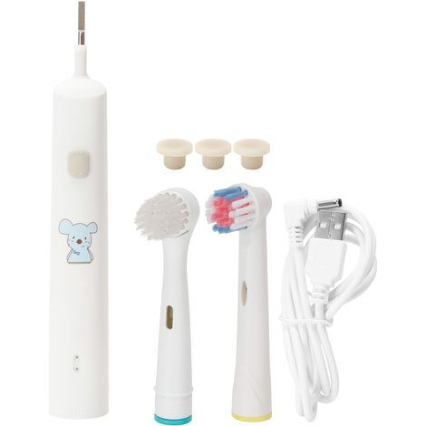 Elektrische Kinderzahnbürste mit USB-Anschluss, wiederaufladbar, weiche Borsten, wasserdicht (IPX7), blau (1/5)