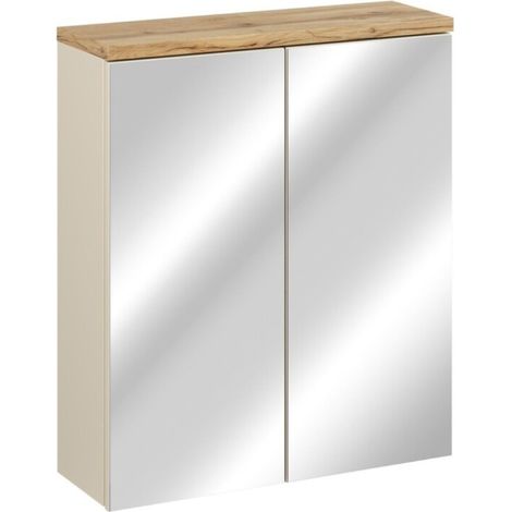 Mueble de almacenamiento ERMANO con puertas espejo - L60 x H70 x P20 - Para colgar