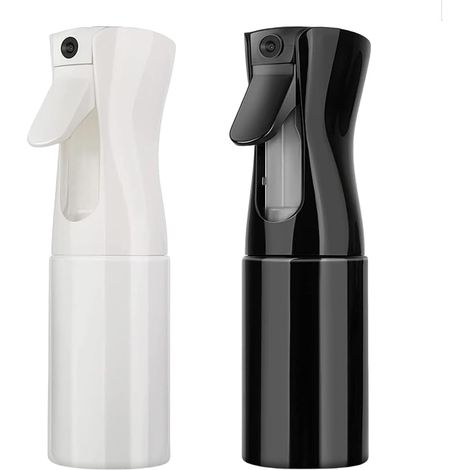 Spray Bottle, 200 ml Hair Spray Bottle, Hair Mist Sprayer, Fine Empty Spray Bottle, Reusable Spray Bottle (Black, White) (1/5)