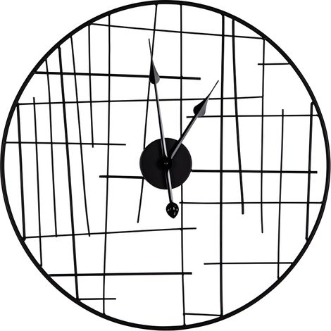 Table Passion - Horloge noire métal filaire 60 cm (1/2)