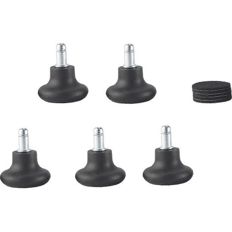 Lot de 5 patins de rechange pour chaise de bureau sans roulettes, pivotants, fixes ou mobiles (1/5)
