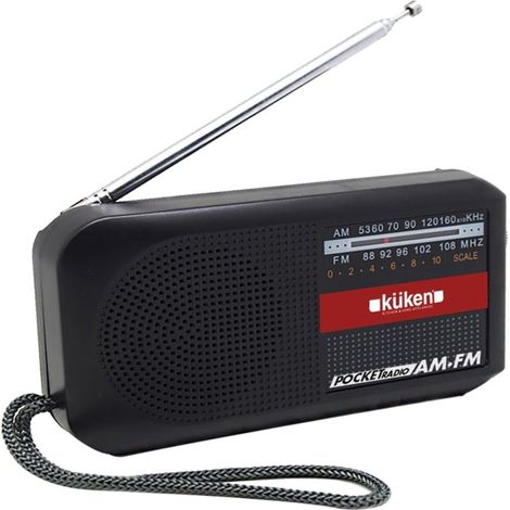 KÜKEN AM/FM tragbares Radio mit Batterien (1/2)