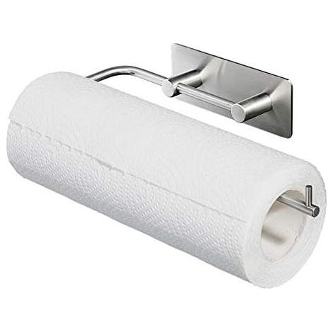 Papierrollenhalter - Abroller und Halterung für Küchenpapierrolle - ohne Bohren an der Wand, Edelstahl-Papierhalter mit 3M-Klebstoff für Küche, WC und Bad (1/5)
