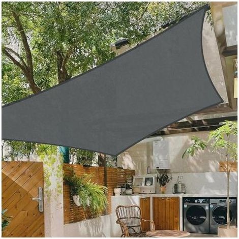 Voile d'ombrage Carré 2x2m Imperméable Toile Ombrage 95% UV Protection pour Patio Balcon Jardin Terrasse Extérieur-Antracite (1/5)