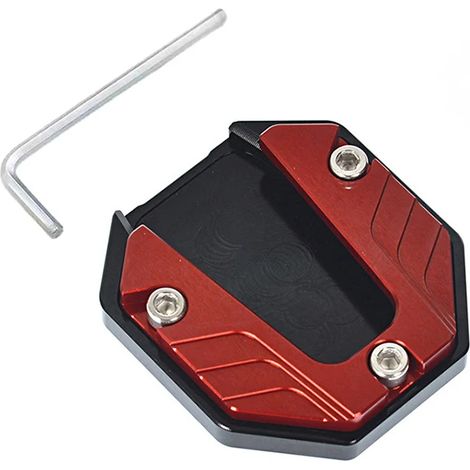 (Rouge) Accessoires moto : rallonge de béquille latérale en alliage d'aluminium maxpower (1/4)