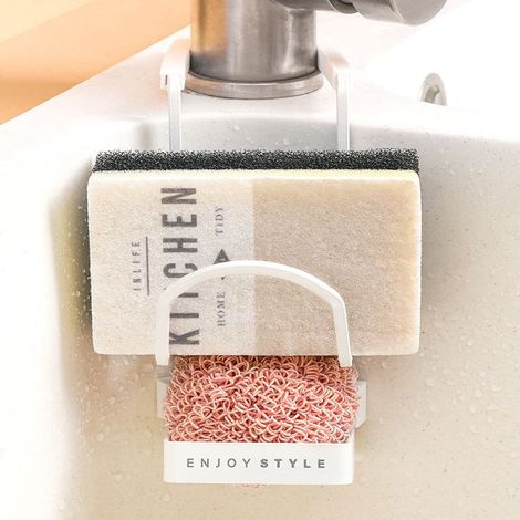 Spüle, Schwammhalter, kleine Aufbewahrungsbox aus Metall für Küche und Bad, Armaturenhalterung, Duschwanne (Dunkelgrün) (1/5)
