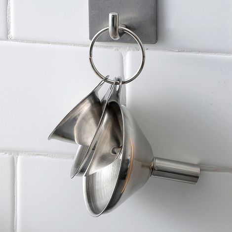 Entonnoir Inox Mini Entonnoir Cuisine avec Longues Poignées 3 Pièces pour de Cuisine Transfert de Confiture sel Poivre Epice Huile Poudre (1/5)