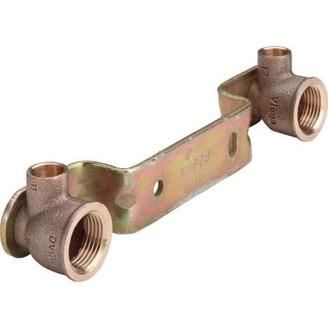 Viega Unità di montaggio Gemini, d 15mm, Rp 1/2, interasse 150 bronzo rosso, acciaio zincato Modello 94476.0, 101091