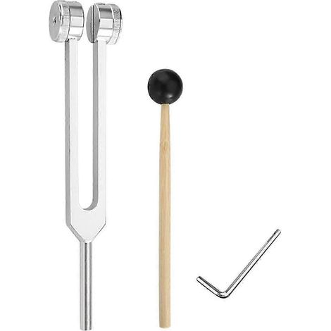 Stimmgabel 64/128 Hz für Heilung, Entspannung, Chakra-Aktivierung, Massage, Akupressur, Klangtherapie – Geschenk-Silver (1/5)