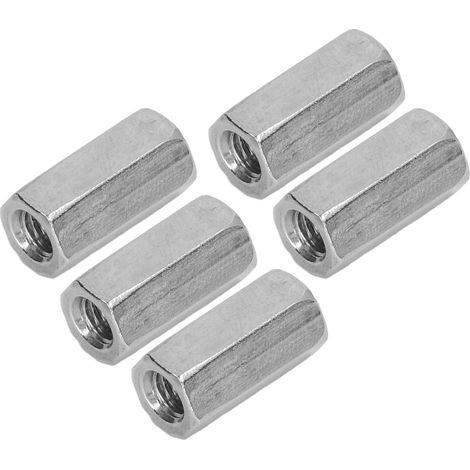 Kit de 20 écrous hexagonaux M6 en acier inoxydable argenté, résistants à la corrosion pour raccords (1/5)