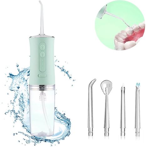 Irrigateur dentaire sans fil portable - nettoyage dentaire DIY - hydropulseur buccal rechargeable - appareil de soin bucco-dentaire à emporter (1/4)