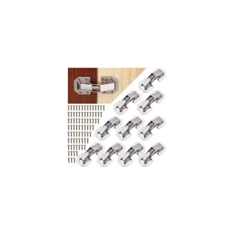Lot de 10 charnières invisibles 3,2 x 7,7 cm – Acier laminé à froid – Mécanisme de fermeture automatique – 80 vis incluses-Crezuo (1/5)