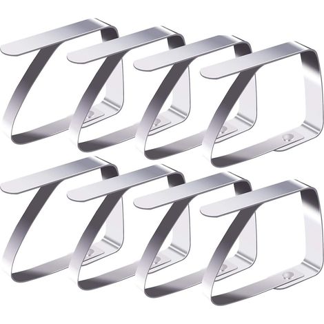 Pinces à nappe en acier inoxydable - Lot de 8 pinces antidérapantes (4 cm, 8 pièces) (1/4)