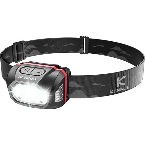 Linterna frontal recargable Klarus HM1 USB-C de 440 lúmenes con sensor de movimiento, resistente al agua IPX6, ideal para correr, acampar, hacer senderismo y cazar. (1/5)
