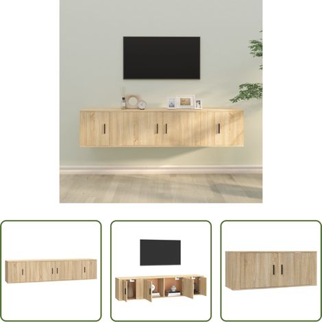 Fernsehschrank - 3-tlg. TV-Schrank-Set Sonoma-Eiche Holzwerkstoff (1/5)