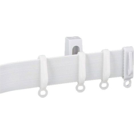 Rail Flexible - PVC - 2 M - Pour Baies Vitrées Et Balcons - Kit Complet Avec Poulies Et Supports (1/5)