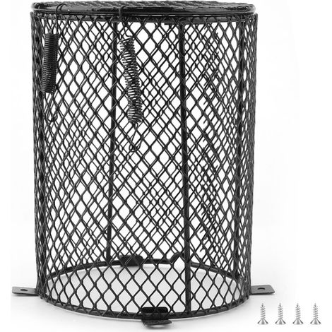 Protection Anti-Brûlure pour Reptiles, Grille de Sécurité pour Lampe Chauffante Jour/Nuit, Abat-Jour en Céramique (Format Cylindre) (1/5)
