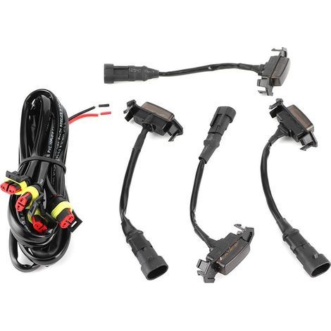Grille Light LED feux avant lentille fumée avec faisceau de câbles Kit 4 pièces adapté pour Tacoma 2016-2019. (1/5)