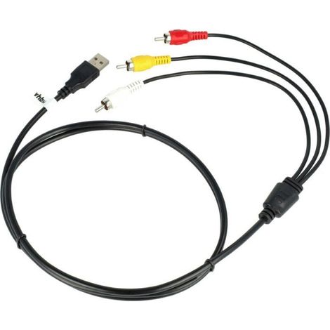 Câble audio-vidéo USB vers RCA compatible avec les lecteurs de disques et les systèmes audio-vidéo Connecteur USB A 2.0 vers RCA, 1,4 m, noir (1/4)
