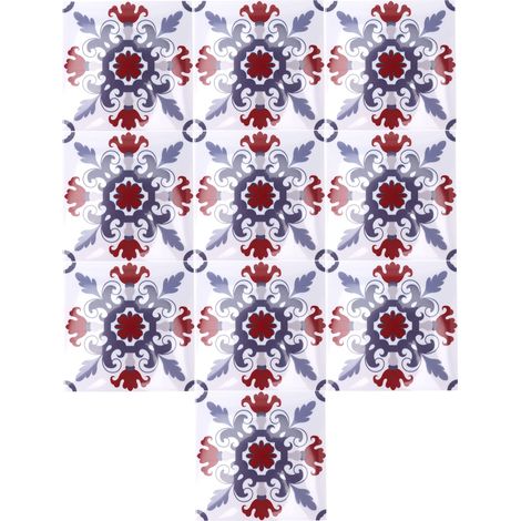 10 autocollants carrelage PVC imitation carrelage mural antidérapant autocollant imperméable pour cuisine salle de bain maison (BS67)