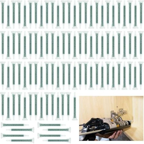 100 buses de mélange carrées pour pistolets à colle AB, tube de mélange statique 1:1/2:1, tube de mélange AB F6-16 et buse pour cartouches de colle AB de 50 ml.