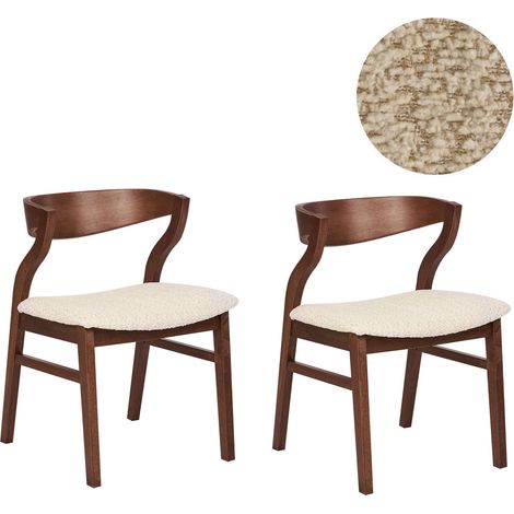 Set of 2 Dining Chairs MAROA Wood Light Beige