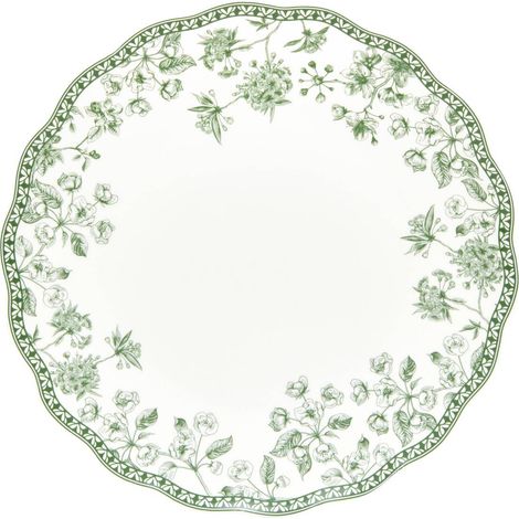 6er-Set flache Teller mit rundem Rand, Durchmesser 27 cm, grün - Atmosphera créateur d'intérieur (1/2)