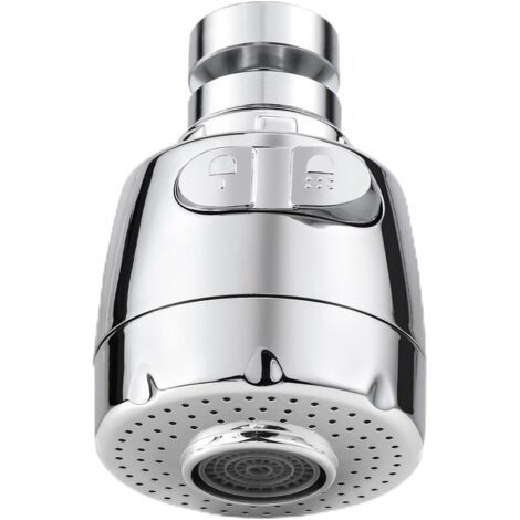 Aérateur pour robinet rotatif à 360 °, buse robinet cuisine, évier avec filtre régulateur de tête, 2 modes, aérateur robinet, atomiseur robinet, tête robinet de cuisine, argenté (1/5)