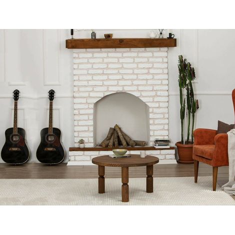 Dmora - Wohnzimmertisch Vesta, Niedriger Wohnzimmertisch, Kaffeeregal, Couchtisch für Sofa, 70x70h40 cm, Nussbaum, mit verstärkter Verpackung (1/5)