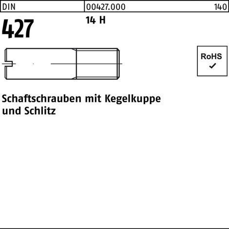 Schaftschraube DIN 427 m.Kegelkuppe/Schlitz M 3 x 6 14 H (1/2)