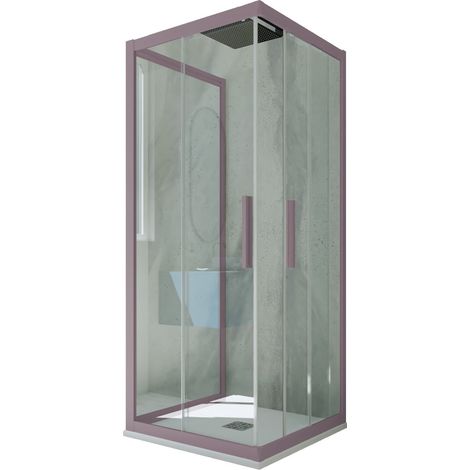 Box doccia scorrevole 3 lati 80x80x80 cm Lavanda Kolors Trio