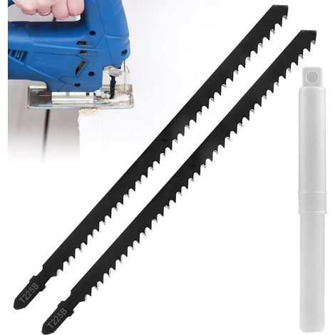 2 Lames Scie Sauteuse,Tige En T,Acier Carbone,250mm,Coupe Bois Métal