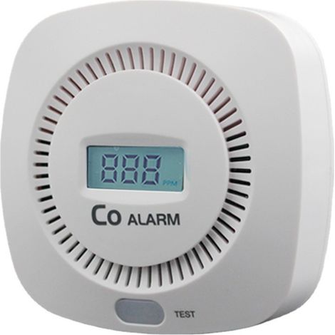 Détecteur de monoxyde de carbone fixe pour la maison, alarme CO autonome avec installation murale ou plafond et test de fonction (1/5)