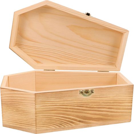 Boîte en Bois de Cercueil 25X15X105 CM Coffret Multifonction pour Bijoux Cendres D’Animaux et Friandises Plateau à Friandises Halloween Original et Compact Rangement (1/5)