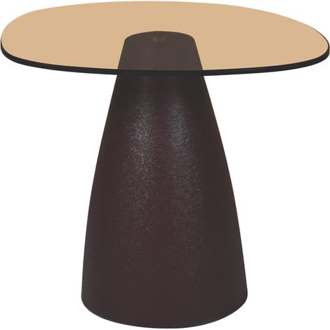 MUSH-Table basse organique D50 cm en verre fumé et métal "Rust" (1/5)