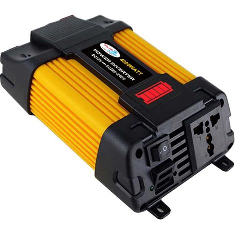 Applicable Convertisseur de Tension, Onduleur à onde sinusoïdale modifiée 4000W Peak Uninterruptible 12V 220 Inverter 12V 230 Onde sinusoïdale modifiée à sinus pur avec chargeur de voiture Alimentatio