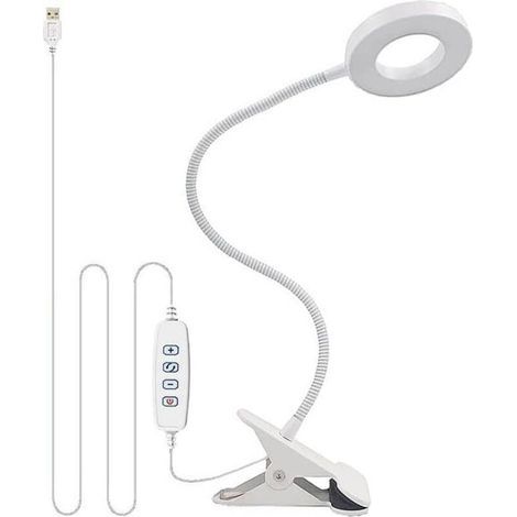 Dreifarbige LED-Schreibtischlampe mit Augenschutz – geeignet für Studentenwohnheime, Schlafzimmer usw. – 1 Stück, weiß (1/5)