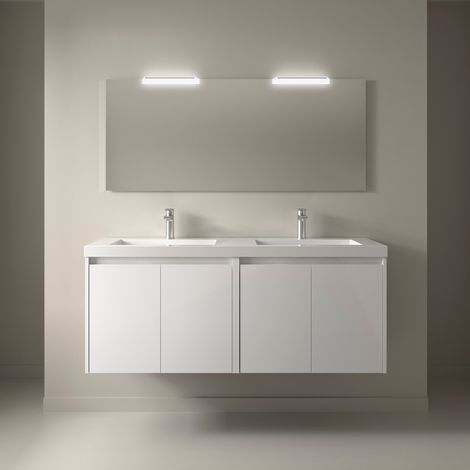 Badezimmermöbel NOJA 1400 4 Türen WHITE GLOSS + Waschtisch + Spiegel