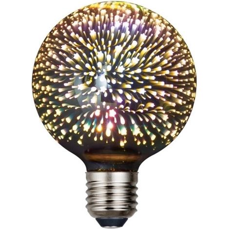 [NEVER USED] Edison Vintage Light Bulb E27, E27 LED Vintage with 3D Firework Effect Glass Housing 3W Retro LED Lamp Decorative Light Bulb Ideal for Living Rooms, Restaurants, Christmas and Weddings -