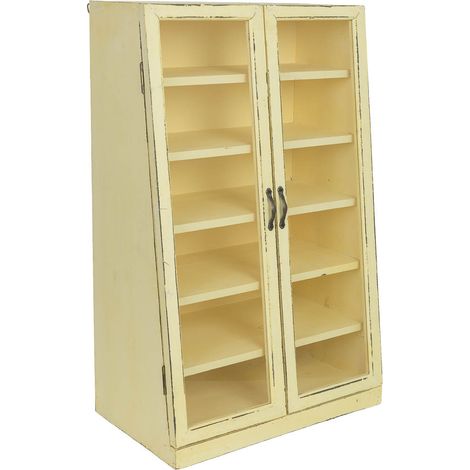 Vitrina de madera amarilla 50x29.5x80h cm (1/5)