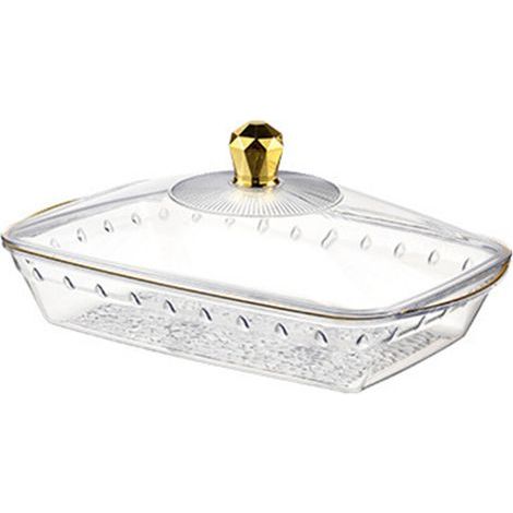 Assiette de service transparente en cristaux PET modernes-1 M