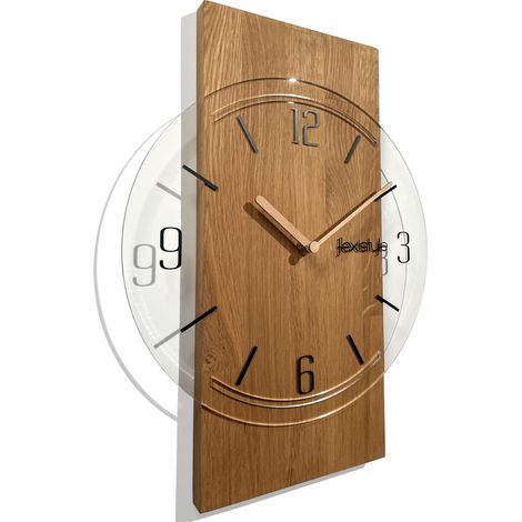 Horloge murale en bois géométrique à cadran transparent de 40 cm (1/5)