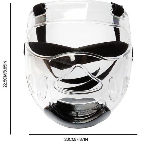 Protège-tête Taekwondo Visière Transparente Amovible Casque de Protection Adulte Enfant (1/5)