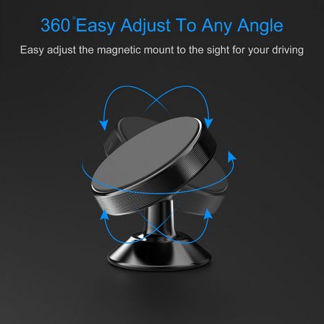 Support magnétique portable pour voiture - Support magnétique pour téléphone de voiture rotatif à 360° (1/5)