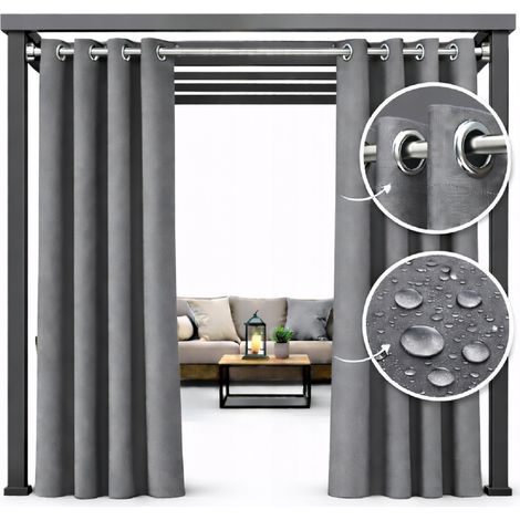 Tenda da giardino impermeabile 155x230 su ruote per terrazzo e balcone, grigio scuro 1