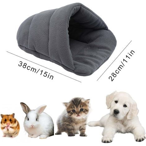 Lit Petit Cochon - Moyen - 2 Pièces - Sac câlin et boîte de couchage lavables pour cochon d'Inde, hamster, hérisson et furet - Cachette sûre en coton doux, motif étoiles et ours (1/5)