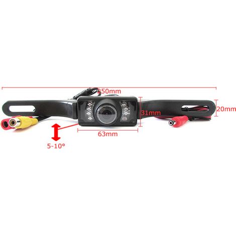 Telecamera Retromarcia Portatarga Infrarossa Stagna IP65 7 Led 12V Per Auto (1/3)